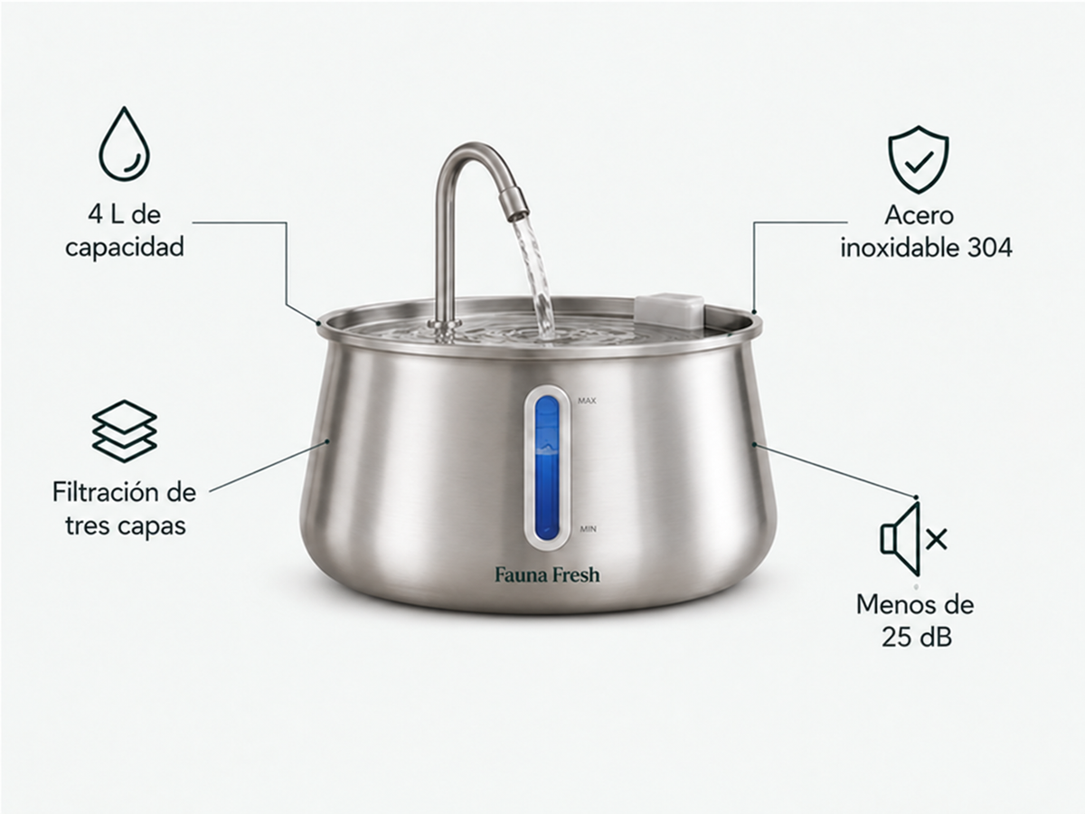 AquaVita™ 4L | Fuente Inalámbrica de Agua para Perros